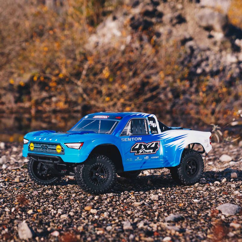ARRMA 1/10 SENTON 4X4 MEGA 550 Brushed Short Course Truck RTR, Blue